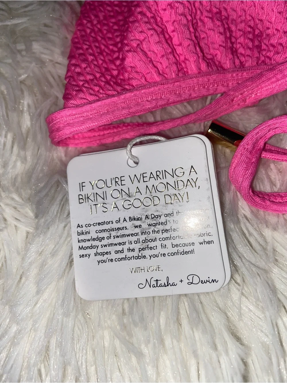 Monday Swimwear neon  Pink Textured Triangle Bikini Top